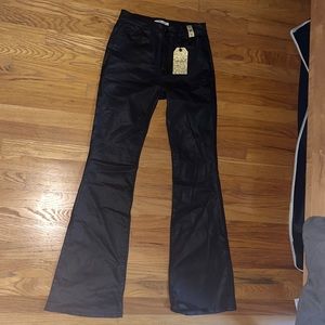 Womens flare leather pants